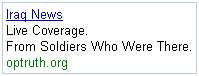 Iraq Live Coverage Google AdWords ad.