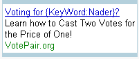 Vote Pair Google AdWords Ad.